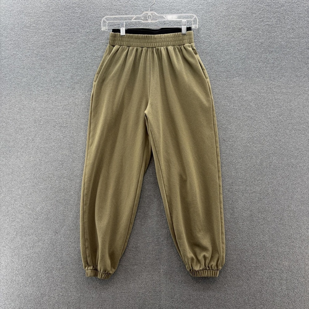 OGL Sweatpants Womens Small Green Jogger High Rise Double Waistband Pockets